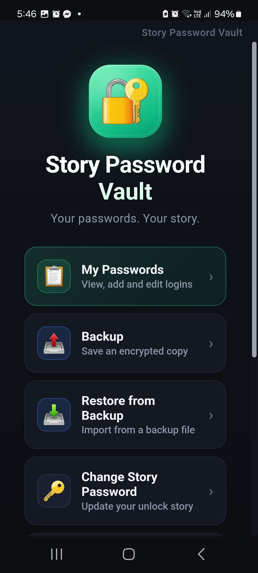 Home screen