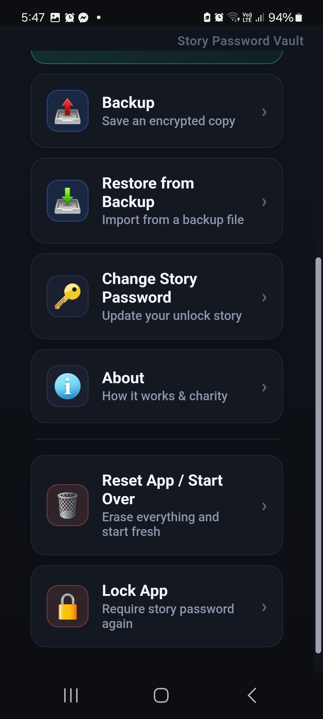 Lock reset about